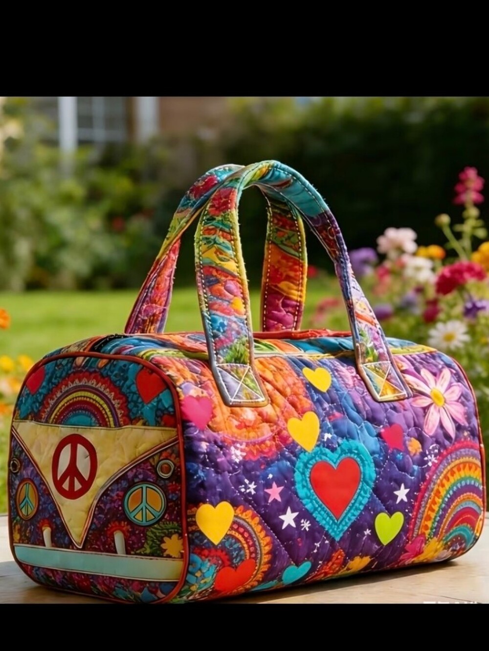 Quilted Duffel/Travel/Weekend Bag VW Love Themed New With Tags